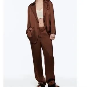 ★ZARA★Oversized Satin Blazer★SAND 8900/366/704 ☆ZARA☆Oversized Satin Blazer☆SAND 8900/366/704 アウター